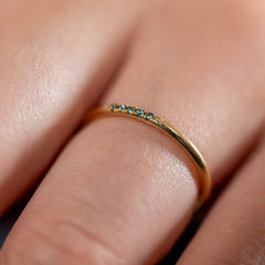 Leilu - grön diamant - 18k guldring