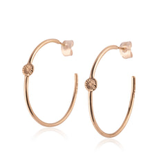 Knappkorall örhänge creol i guld