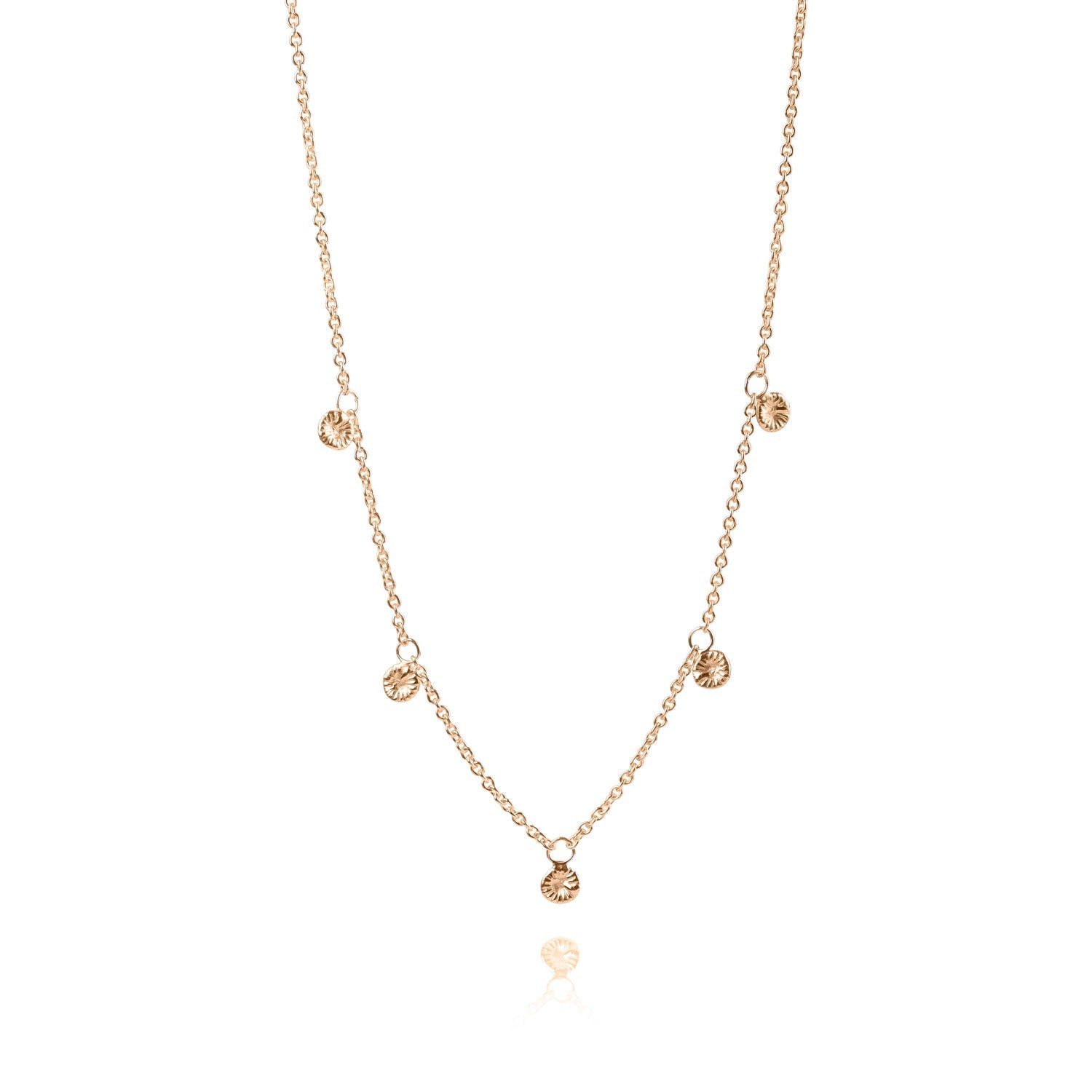 Knappkorall halsband med fossila korallfragment från Gotland i unikt multi drop-design