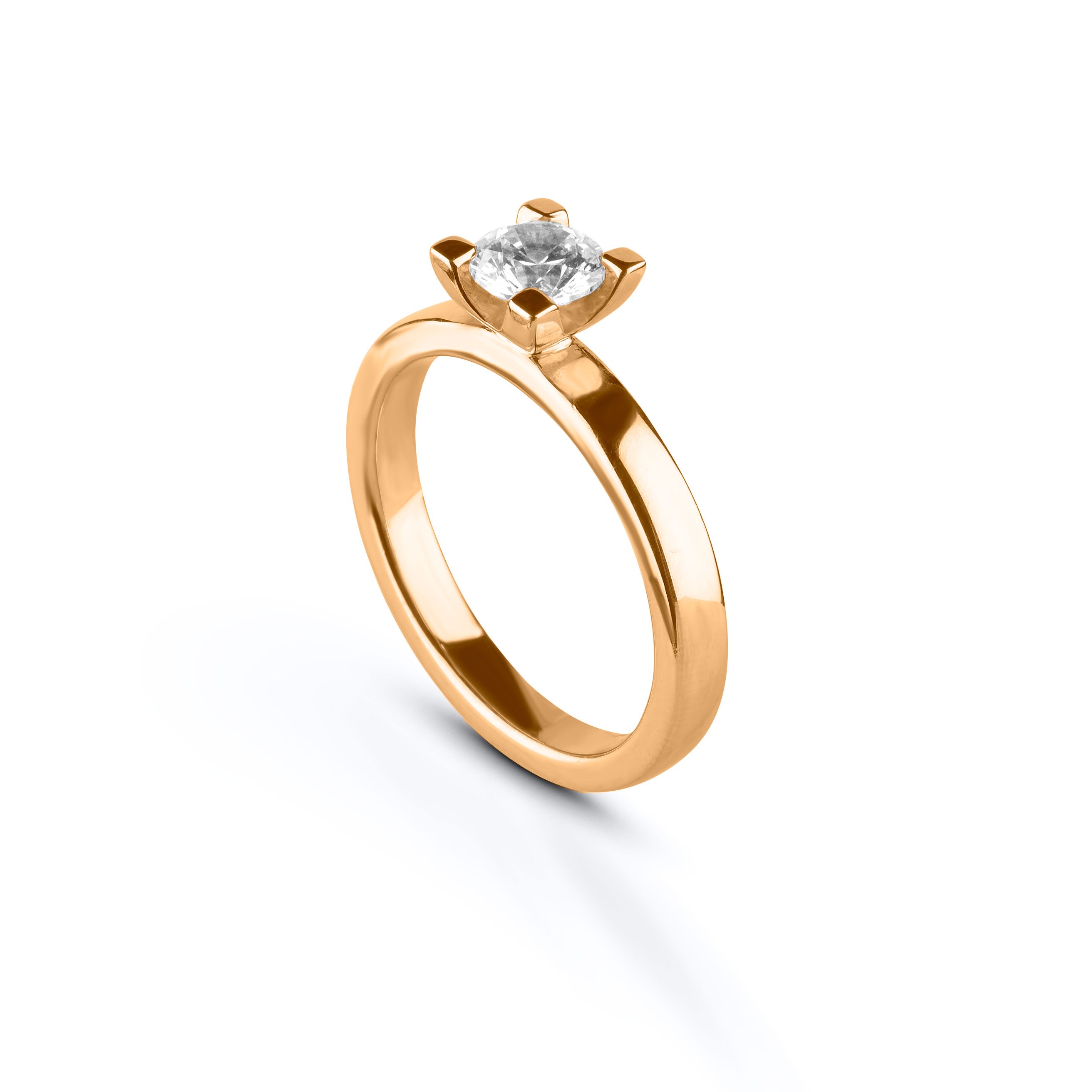 Eksta 0,70ct solitärring i 18k rödguld