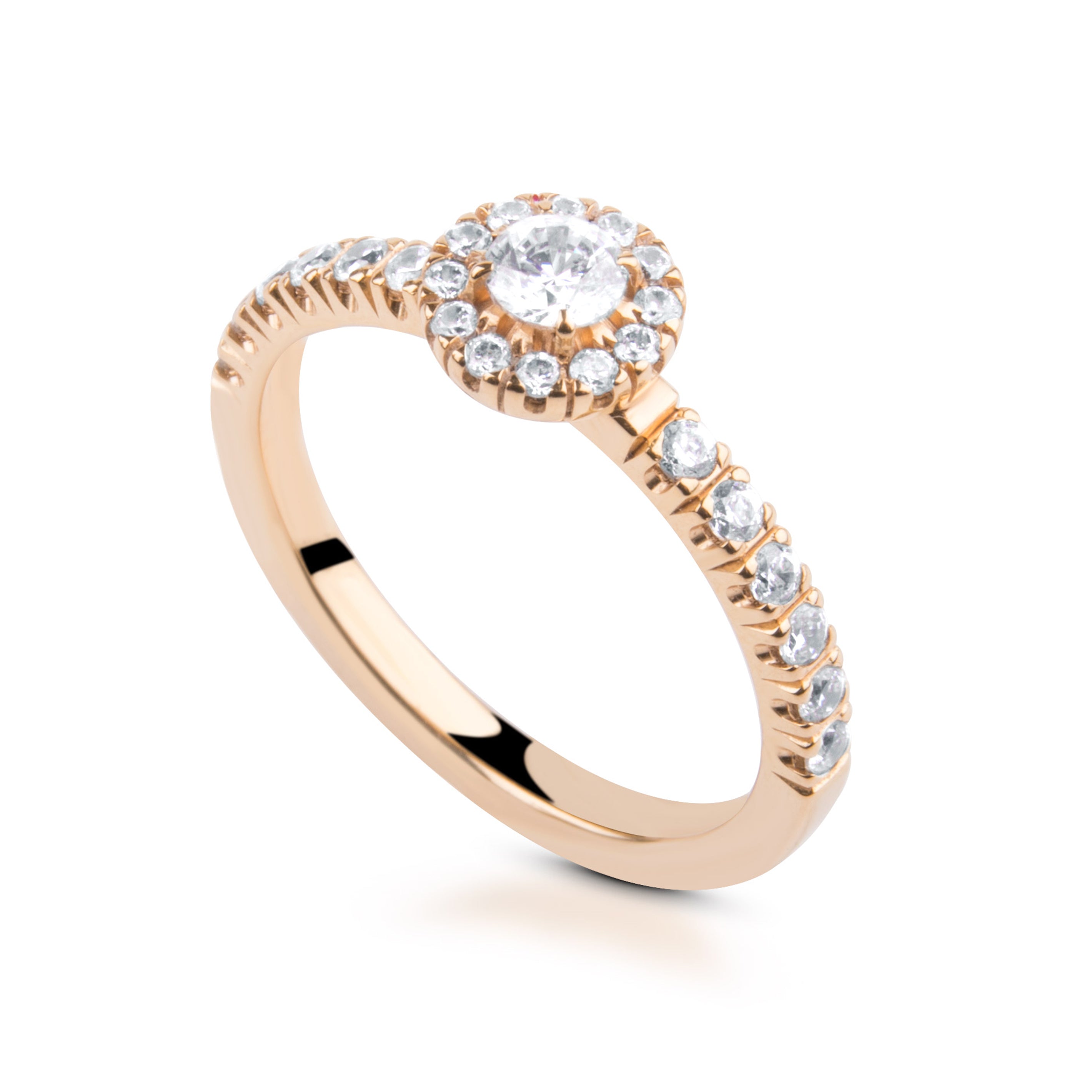 Själsö ring i guld med diamanter på skena