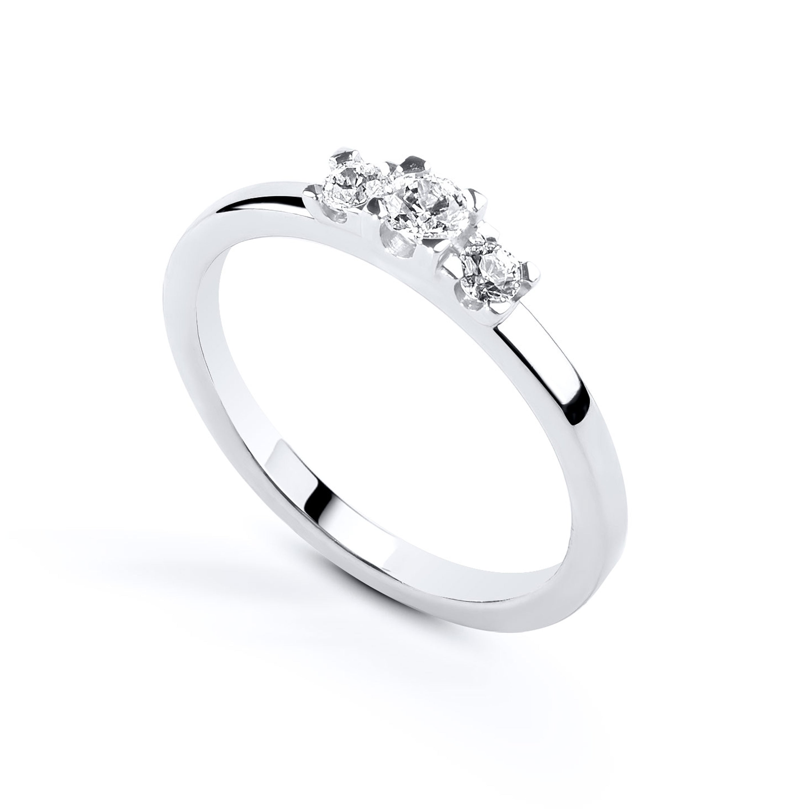 Lau ring med diamanter i vitt guld