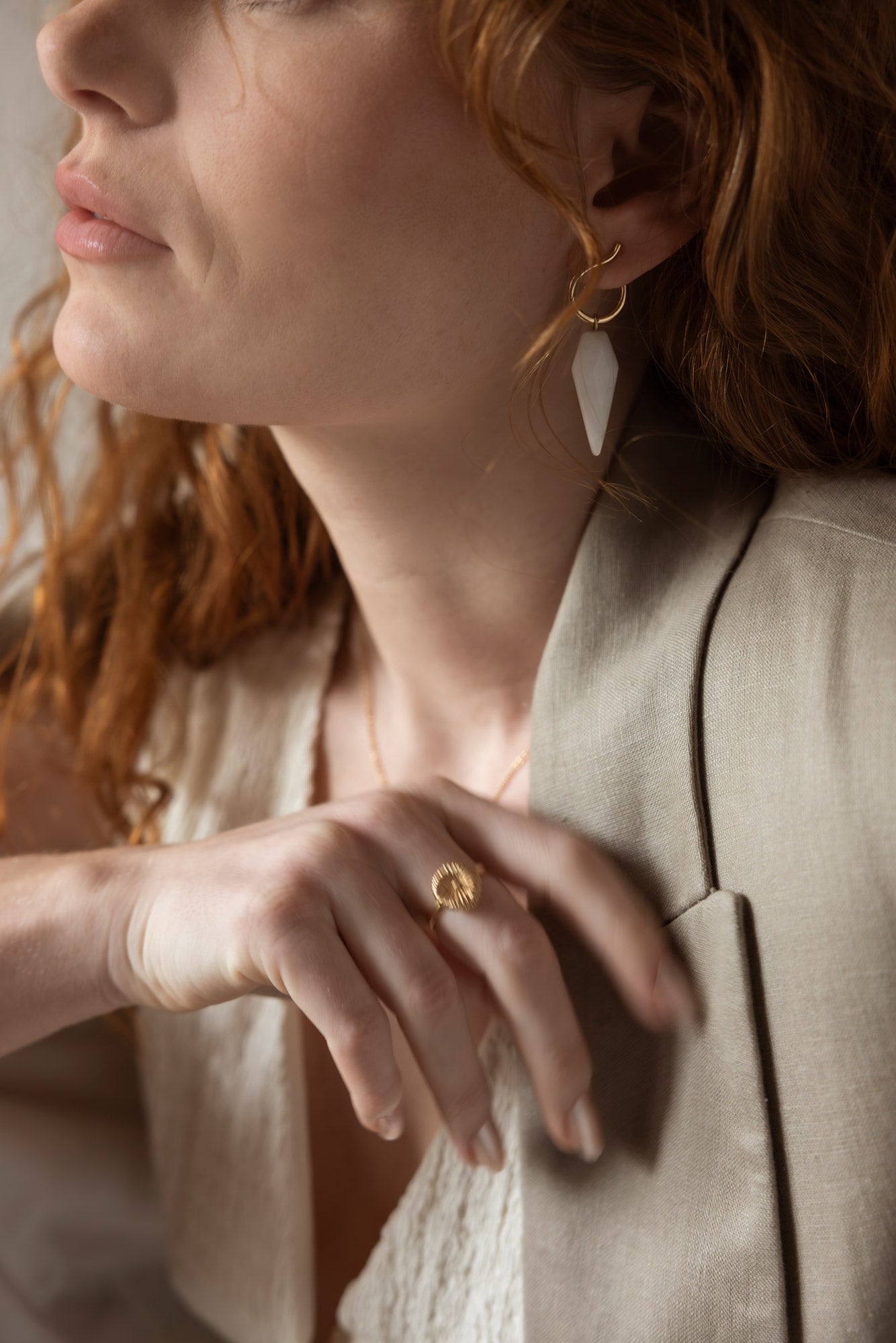 Martall påhängen - Vit agat