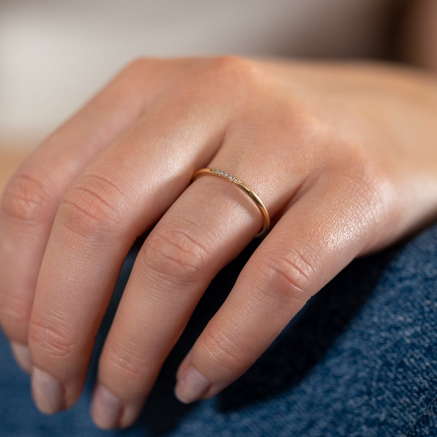Leilu - vit diamant - 18k guldring