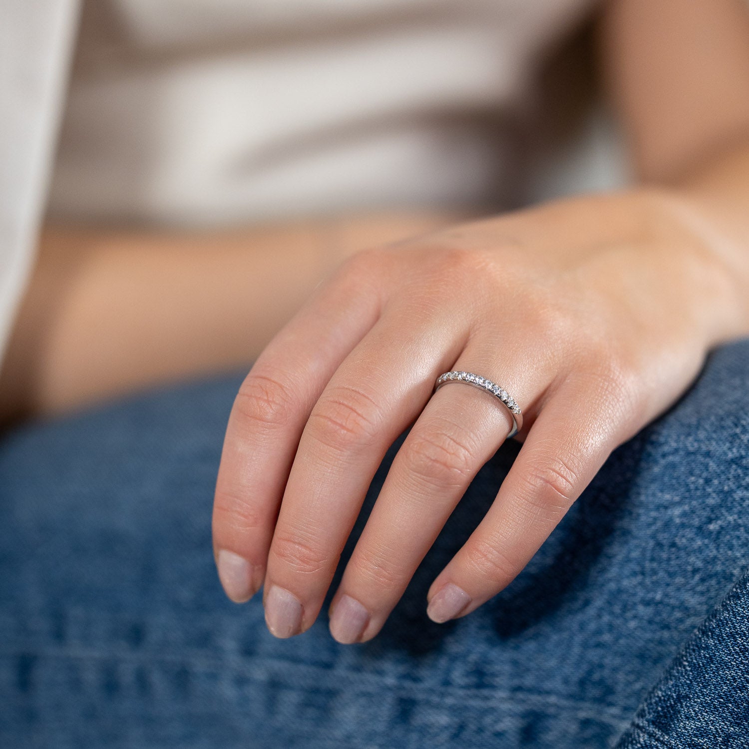 Vitviken - 19 x 0,015 ct - Alliansring