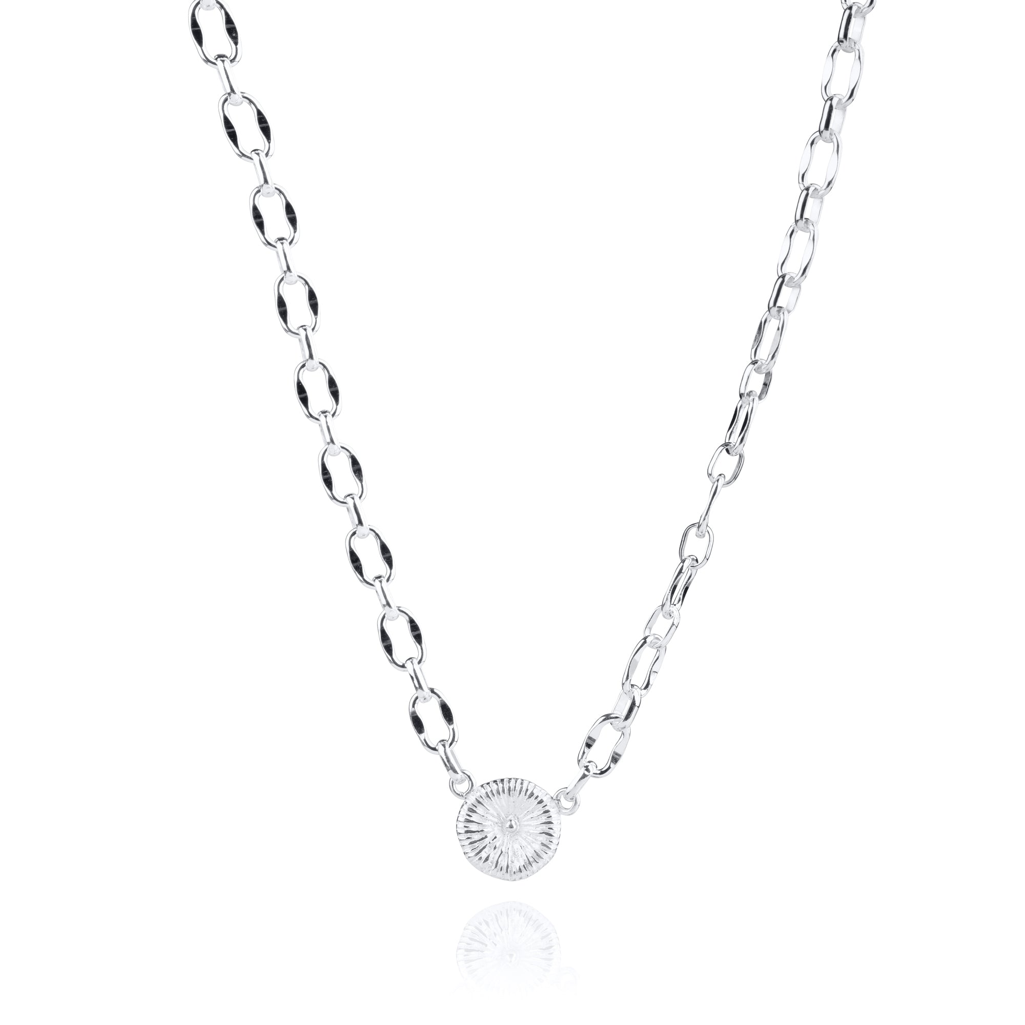 Knappkorall - Halsband grov kedja