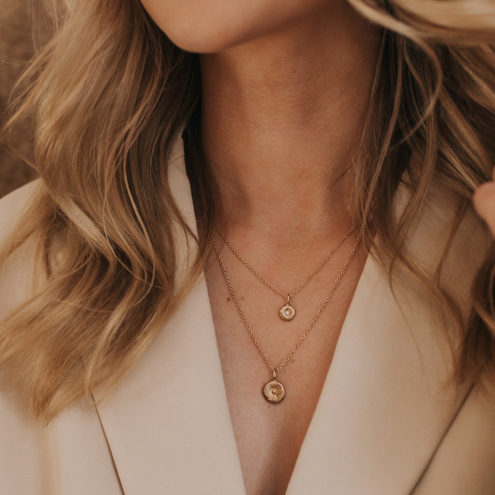 Knappkorall - Berlockhalsband medium