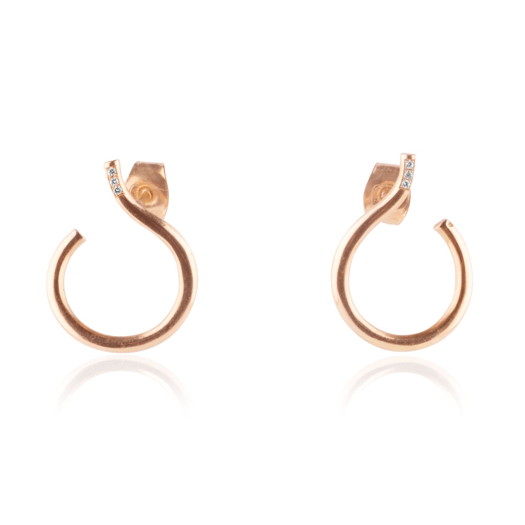 Martall örhänge stor med 3 diamanter i 18k guld