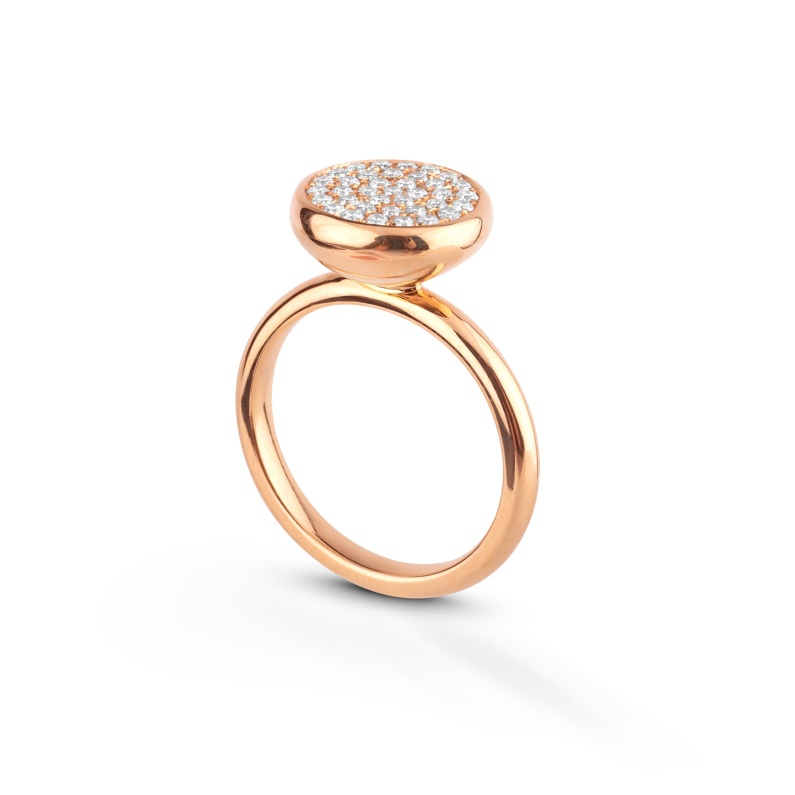 Elegant Sparkle Haloring i 18k guld, pavéfattade diamanter